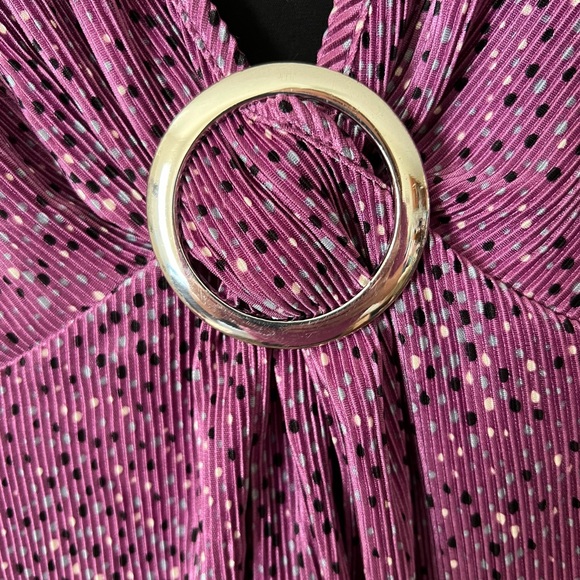 WOMENS PURPLE SPECKLED STRETCHY PULLOVER TUNIC TOP SIZE 24-26W - Picture 3 of 6